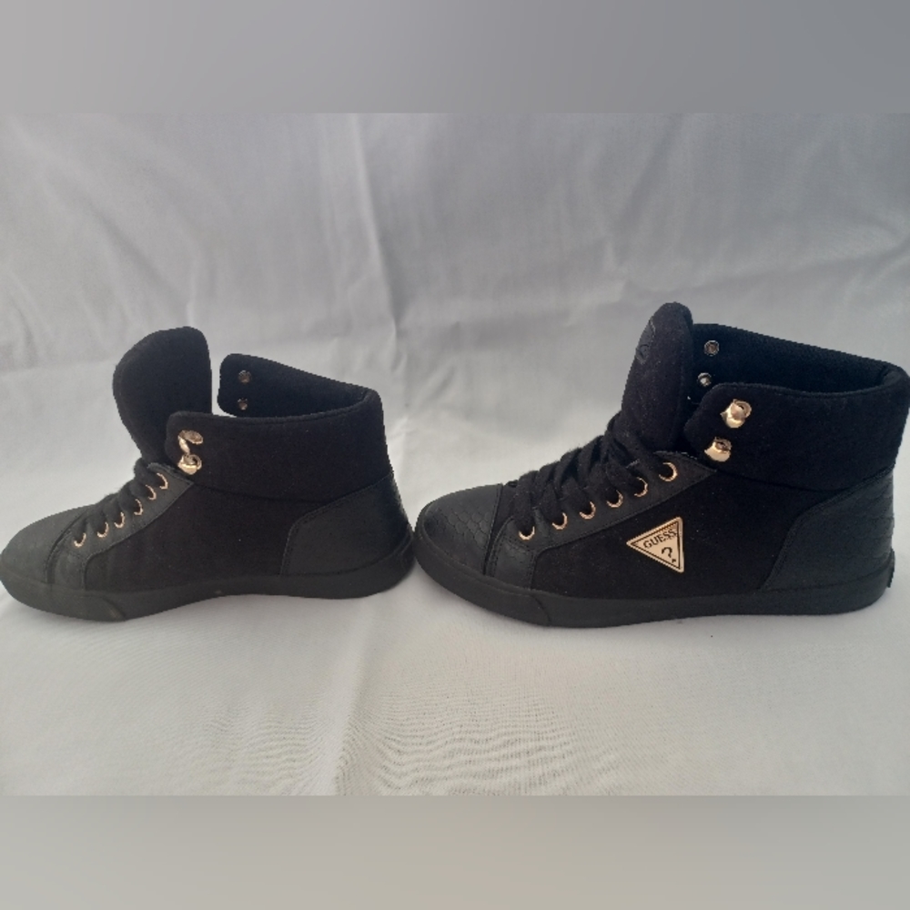 Guess high top black shoes size 6